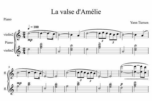 amelie free piano sheet music pdf